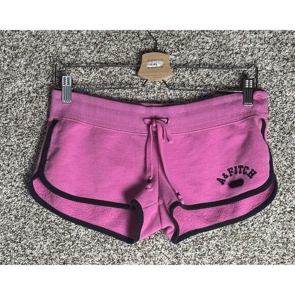 Abercrombie & Fitch Pink Y2K Sporty Sweat Micro Booty Mini Shorts Lounge Sz S - Picture 2 of 8